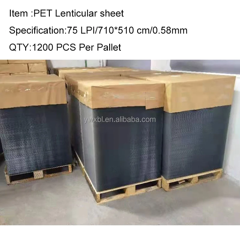 Zebulun 3D lenticular sheet 75 LPI / 0.58MM Thickness/ size 710*510 cm PET Plastic UV printing for 3D lenticular printing