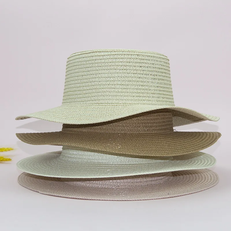 Factory Direct Sale Solid Color Straw Hats Customized Blank High Quality Straw Beach Hat Spring Summer Straw Hats For Outdoor