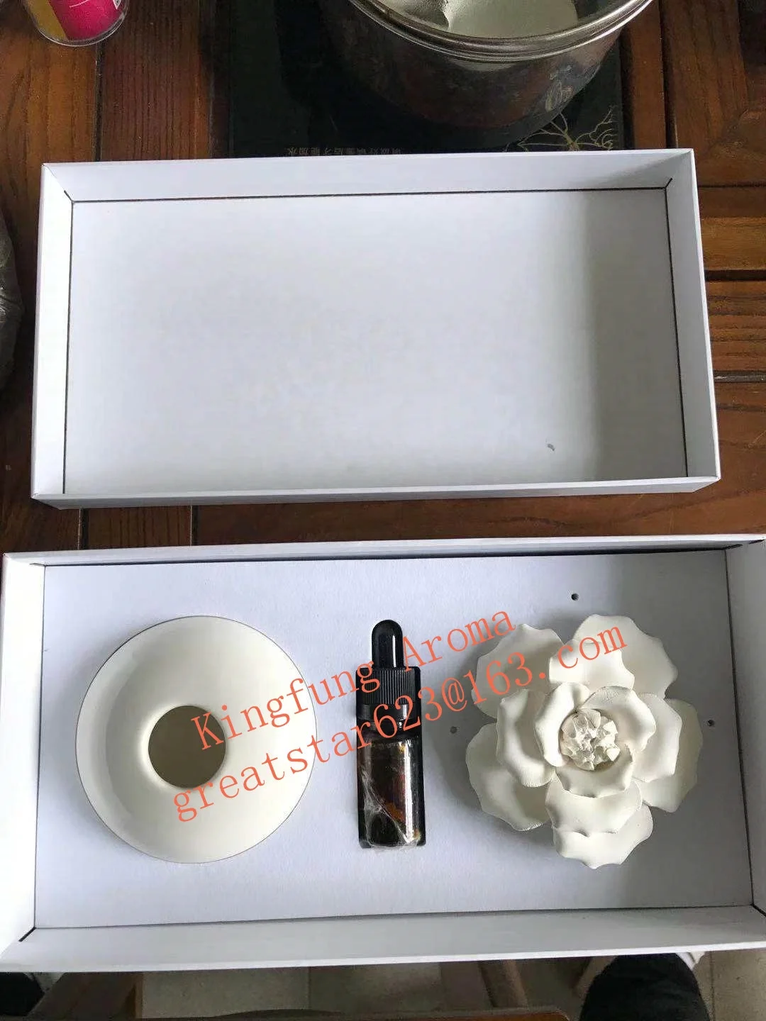 Hot Sell Ceramic Aroma Scent  Clay  Stone Ceramic Flower Diffuser Glass Bottle Reed Air Freshener