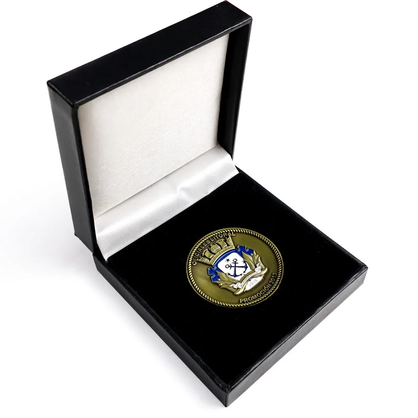 Custom chile cheap double coins metal zinc alloy metal engraved logo gold enamel challenge coin