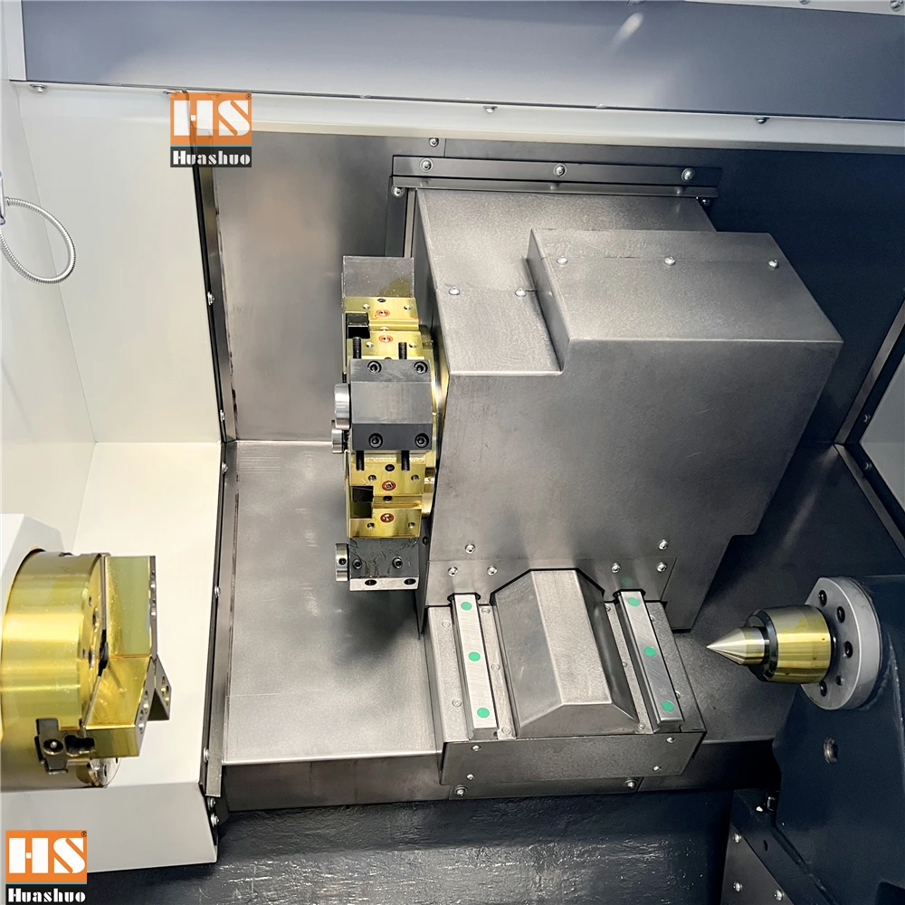 TCK50 Heavy Duty Multifunctional CNC Metal Lathe Inclined Bed Horizontal Sheet Single Spindle Power Turret Living Tools GSK Used