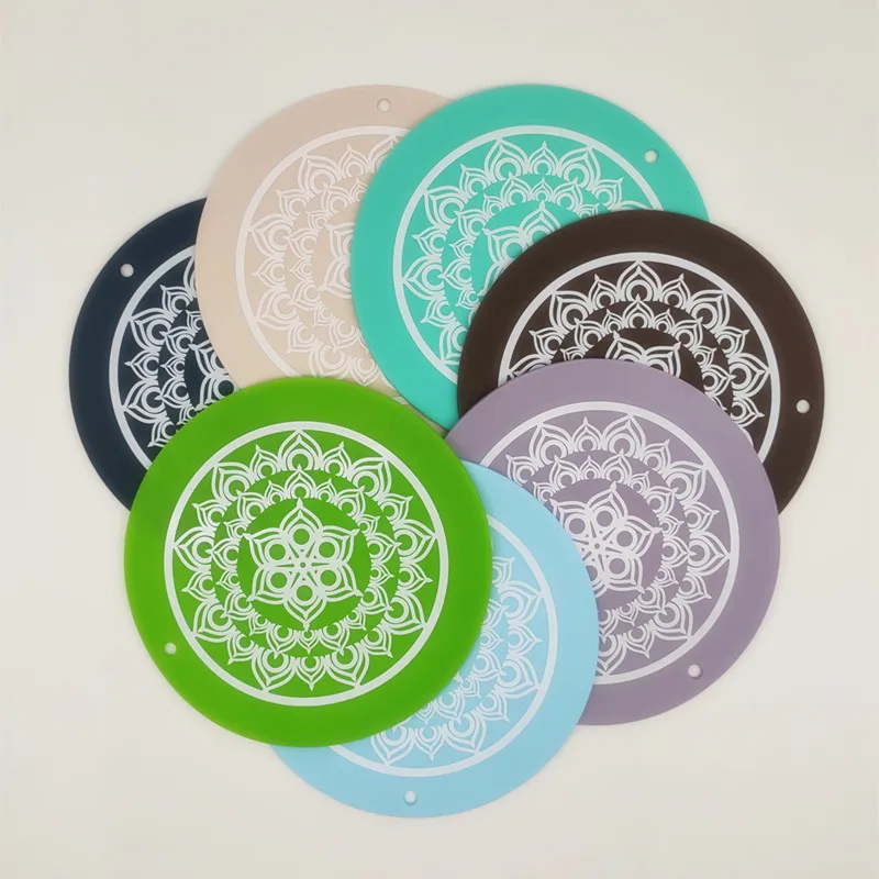 
Silicone insulation pad coaster daily water-proof anti-scald household round pot European style western placemat baby plate 