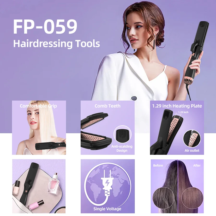 Five Plus 220V Negative Ion Hair Air Strait Straightening Super High Speed Professional Salon Hair Dryer Blow Straightener Brush