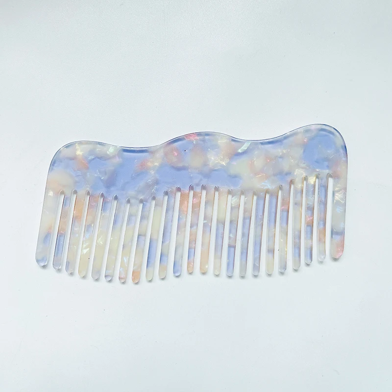Manufacturers direct selling wide tooth comb custom logo pink acetate hairdressing combs