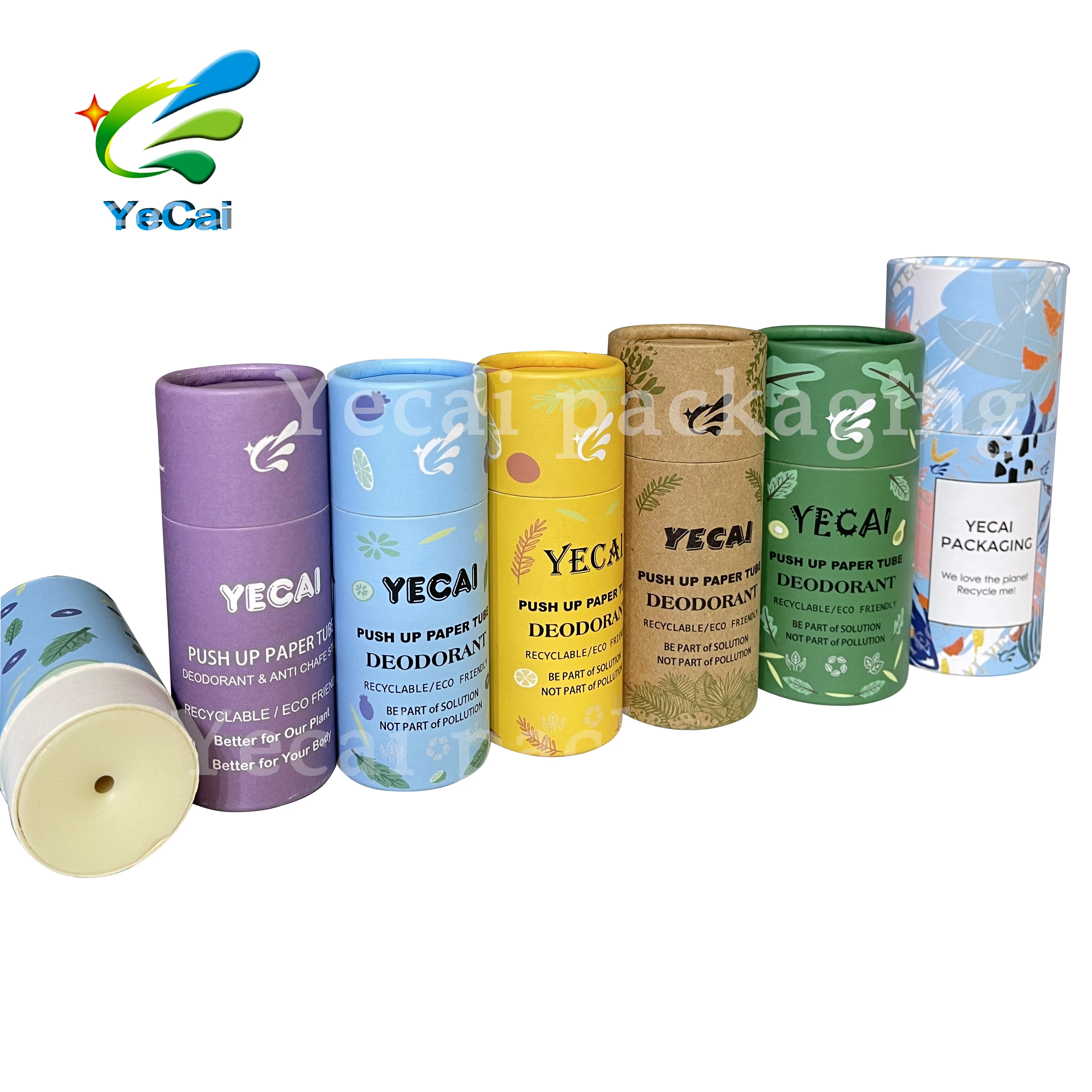 Компостируемый Дезодорант антиперспирант пуш-ап упаковка многоразовый натуральный дезодорант контейнер крафт-бумага тюбик для бальзама губ
