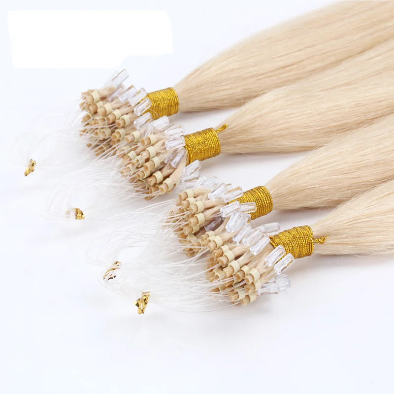 For Salon Use 100% Virgin Micro Link Hair Extensions,Micro Loop Hair Extensions,Cuticle Aligned Nano Plastic Tip Hair