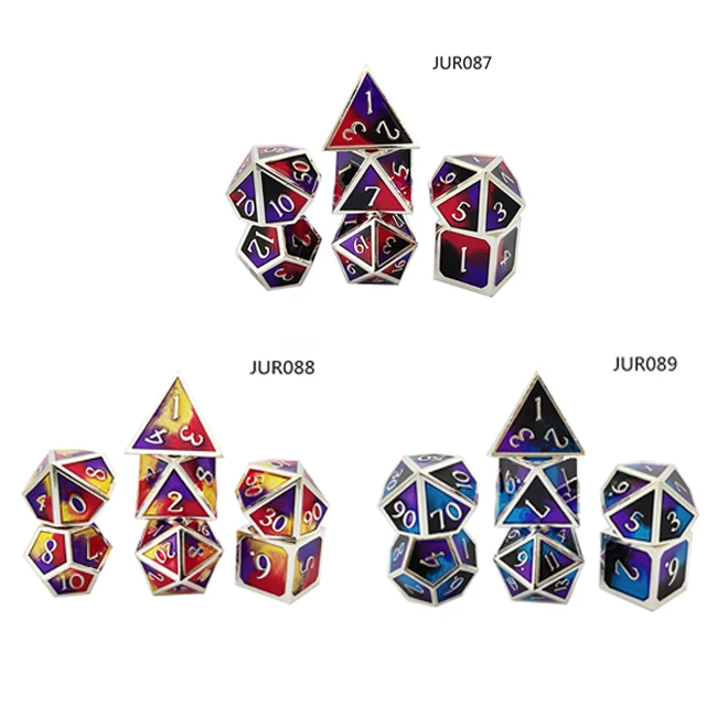 
Electroplating sculpture manufacturer direct custom 20 sided metal dice set zinc alloy jewelry gift 