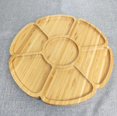 Eco friendly  custom round  serving food grade bamboo trays