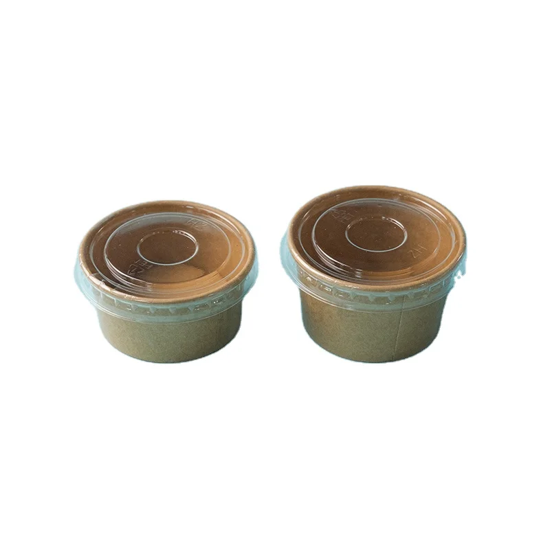 Пищевая биоразлагаемая одноразовая бумажная чашка для соуса 2 унции с крышкой