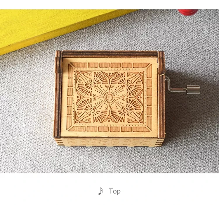 2023 upgrade Hot Selling Wooden Music Box High Quality Hand-cranked Music Box Retro Portable Music Box Factory Wholesale