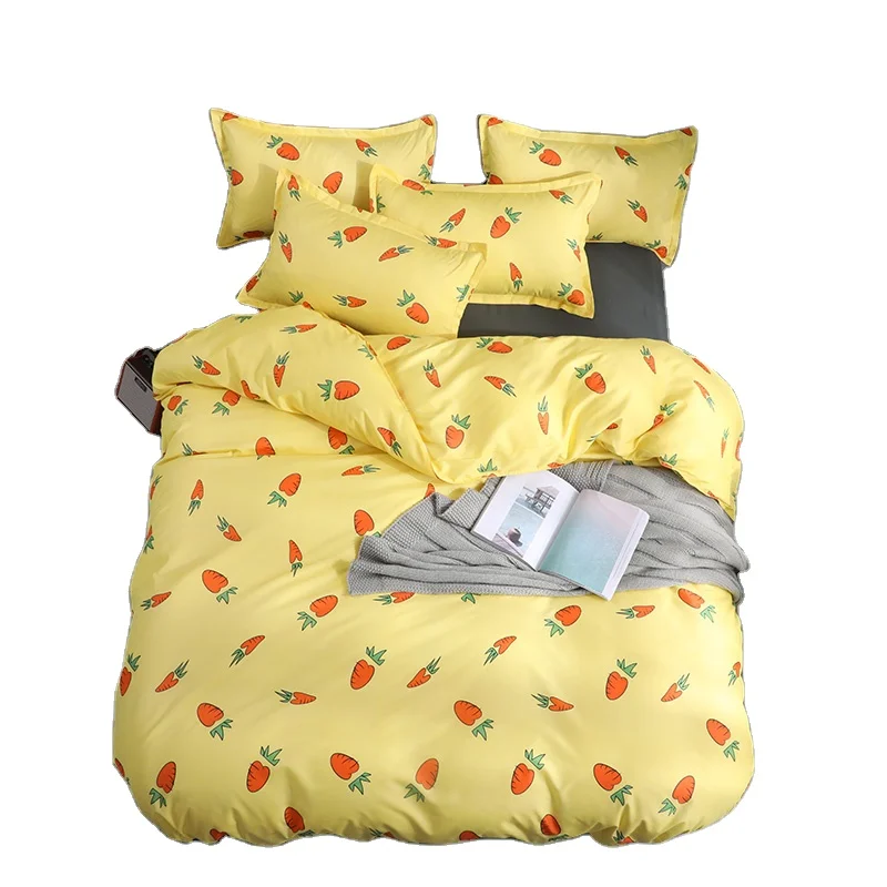 quilt cheap latest design korean 3d custom printed kids single flat bedding comforter sheet set with duvet cover