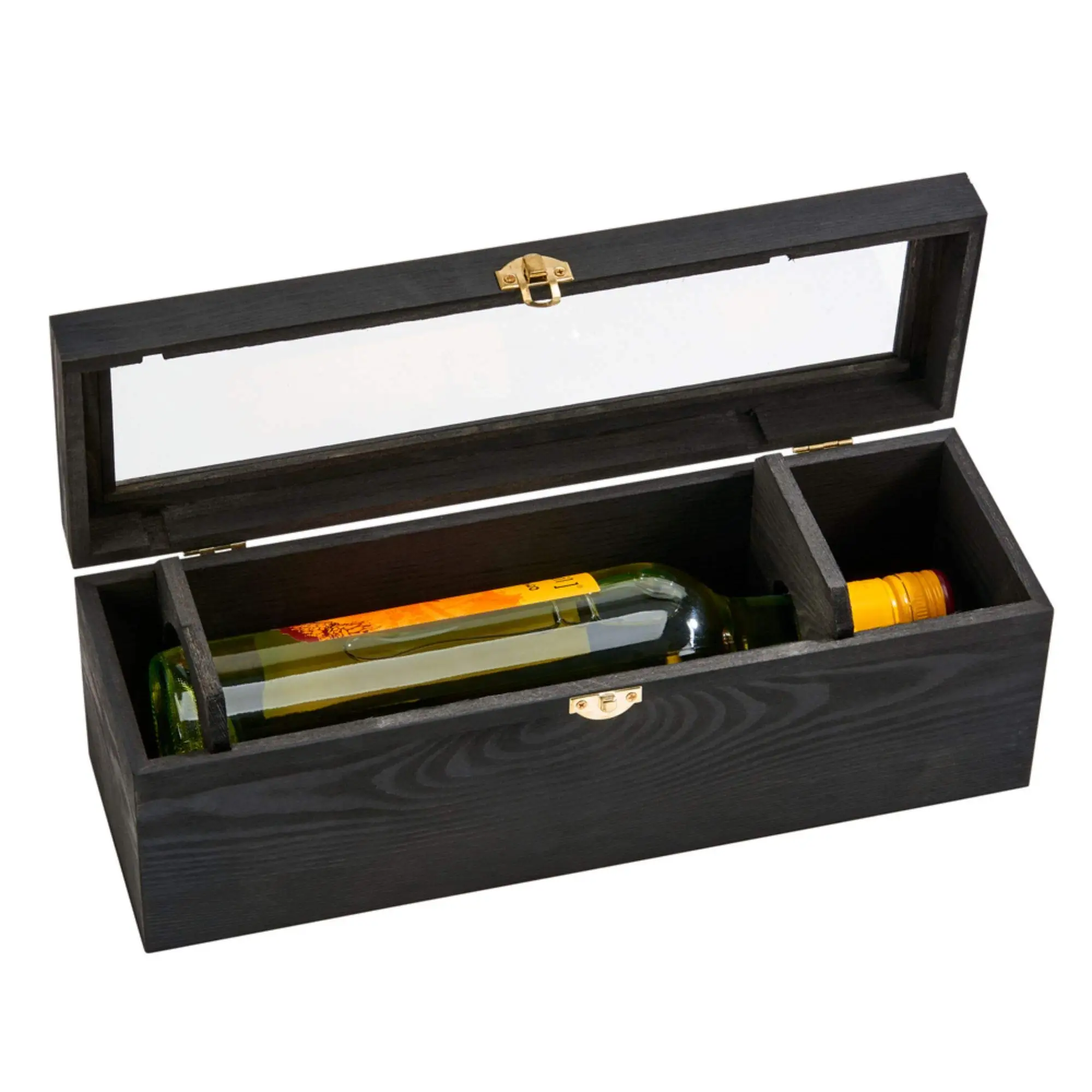 Glasses Whiskey Stone Gift Set in Wooden Box Custom Logo OEM Logo Wooden Wine Set Gift Box With Glass Lid wine