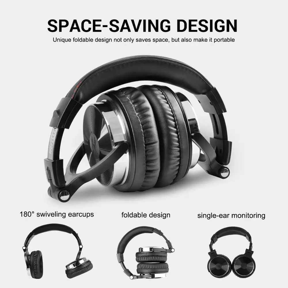 Oneodio Over-ear Headphones Wired With Mic Super Bass 50mm Driver HIFI Wired DJ Headphone For Recording Monitoring H