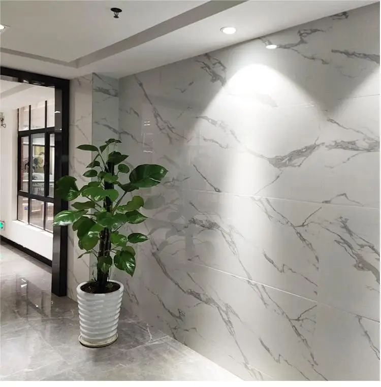 Modern UV Marble PVC Wall Panels Waterproof Sheet PVC Cladding Boards for TV Board 1-Year Warranty for Hotels and Halls
