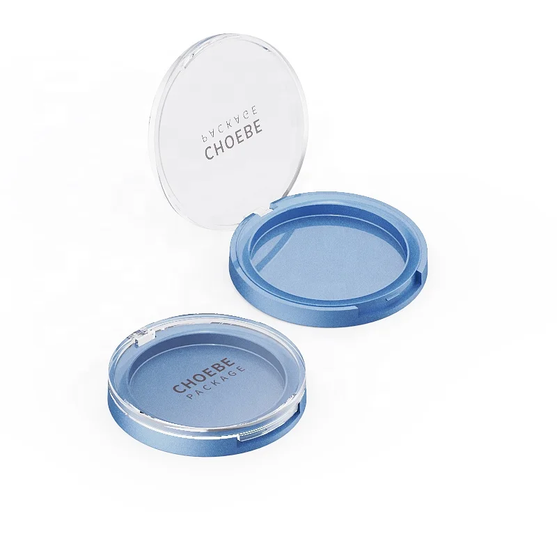 Eco Friendly Plastic Material Round Compact Pressed Powder Packaging Empty  Single Color Eye Shadow Palettes