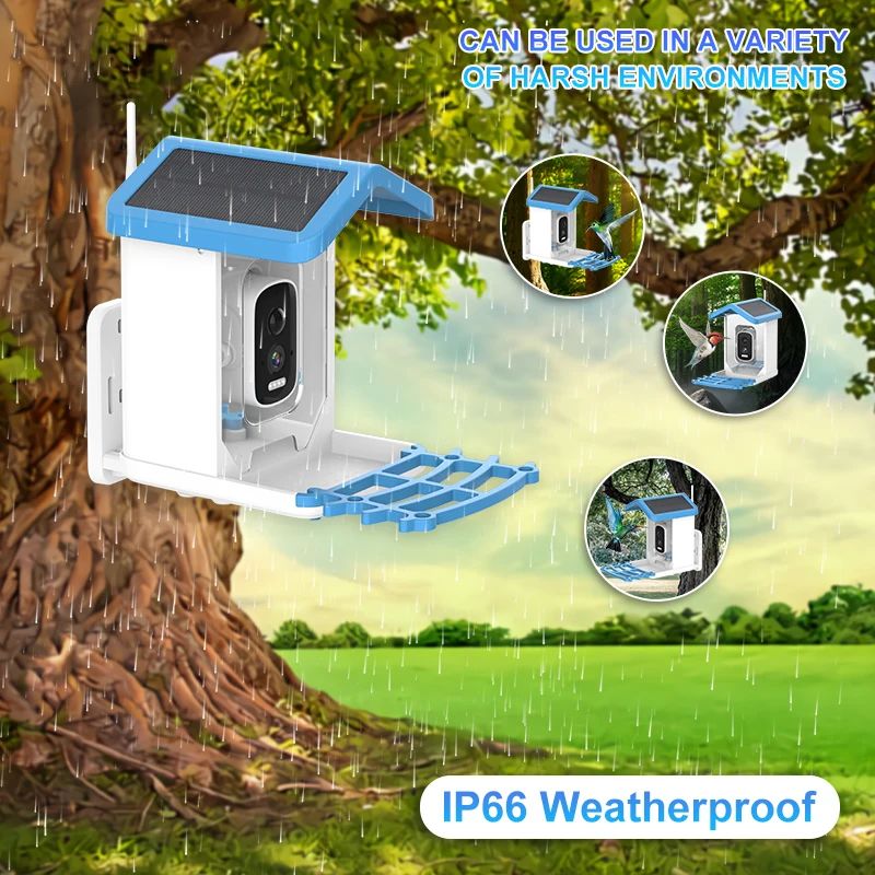 Wholesale App Control Smart Bird Watcher AI Intelligent Recognition Wild Birds Feeders for Outdoors Bird Feeder with Camera
