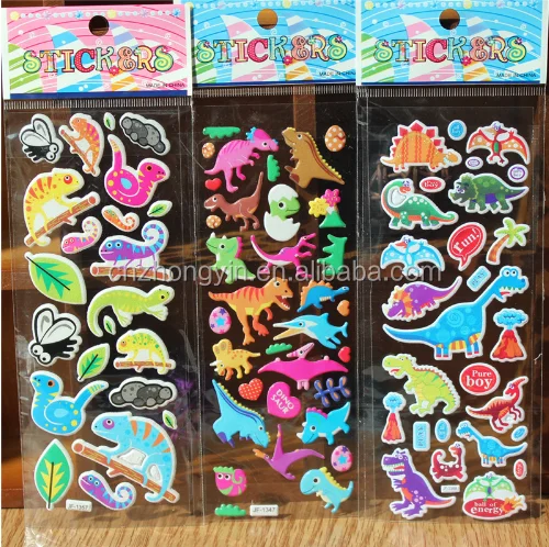 Custom Kawaii Puffy Stickers Sheet Cute EVA Foam 3D Puffy Stickers Cartoon Animals Stickers for Kids Children Scrapbooking Gifts