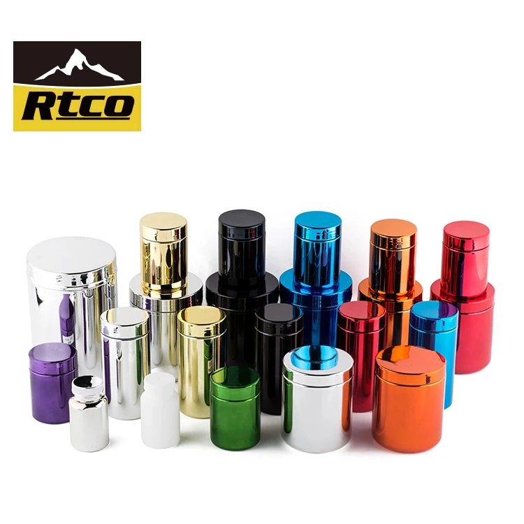 RTCO Wholesale HDPE Materials Colorful Chromed Pill Bottle/Protein Powder Packaging