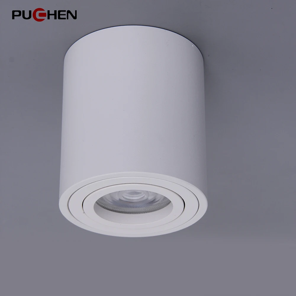 
PUCHEN Wholesale Adjustable GU10 Ceiling Tube Downlight Square Surface Mounted Spotlight Fixture Aluminium Lighting Housing 