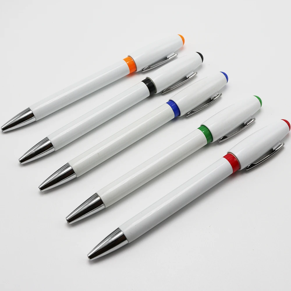 Производство, оптовая продажа, высококачественные пустые белые рекламные пластиковые шариковые ручки с логотипом клиента