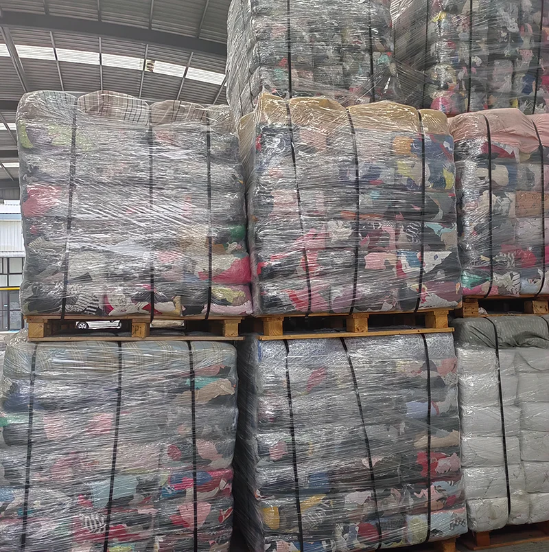 Mixed Color T-shirt Recycled Cotton Mechanic Rags Clothing 10KG bale