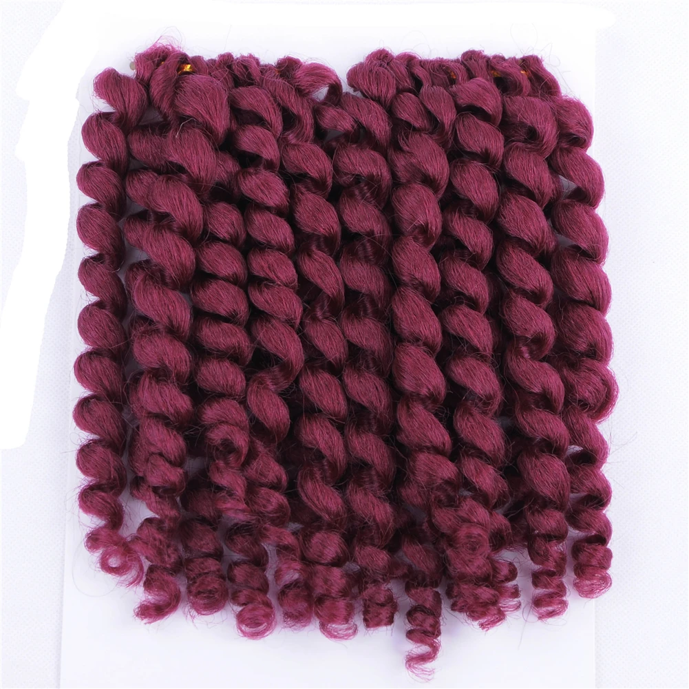 
8inch Ombre Synthetic Jumpy Wand Curl Crochet Braids 20strands Jamaican Bounce Synthetic Crochet Hair Extension For Black Women 