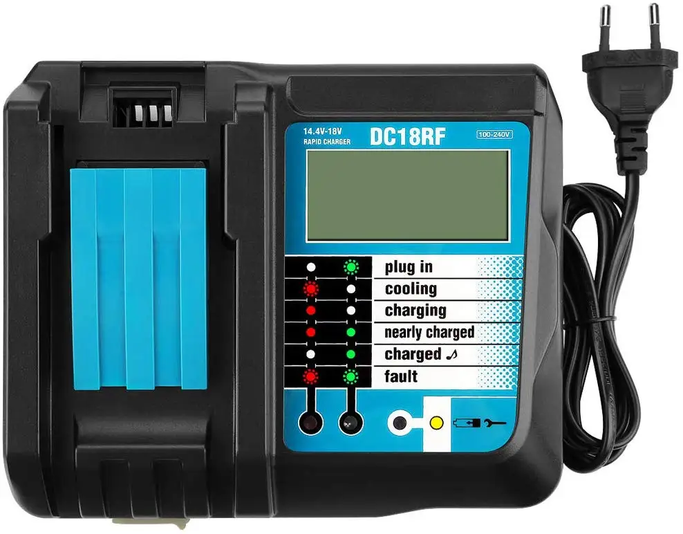 DC18RF DC18RA Li-ion Battery Charger with LCD Screen 3.5A Charging Current For Makitas 14.4V 18V BL1830 BL1815 DC18RC BL1430
