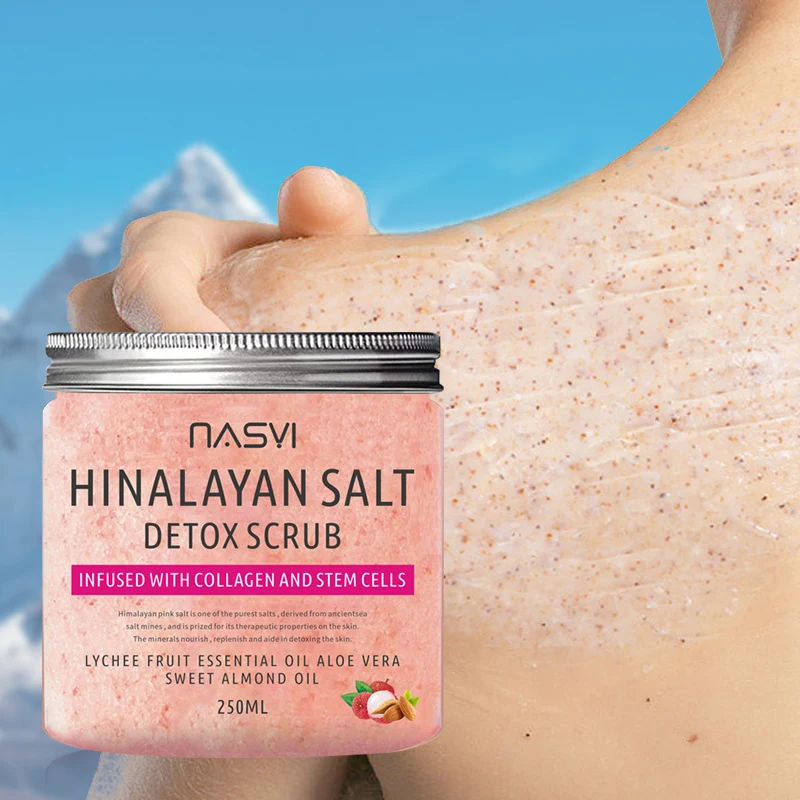 OEM&ODM Hinalayan Salt Detox Scrub With Collagen and Stem Cells Deeply Nourishing Exfoliating Body Scrub