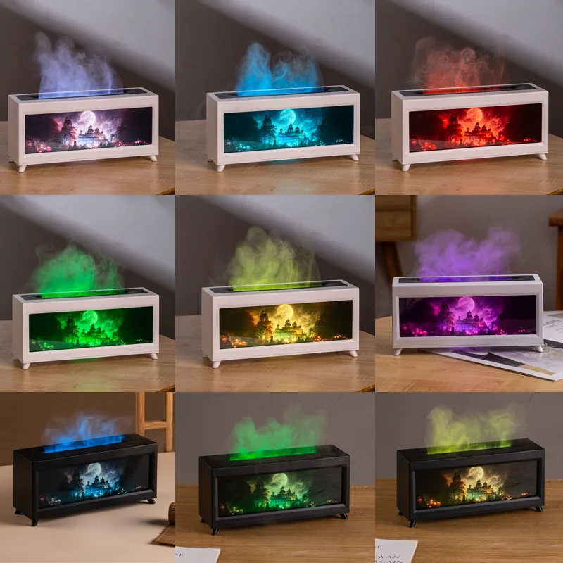 Castle Pattern Colorful Portable Aroma Desktop Humidifiers Diffuser with Remote Control