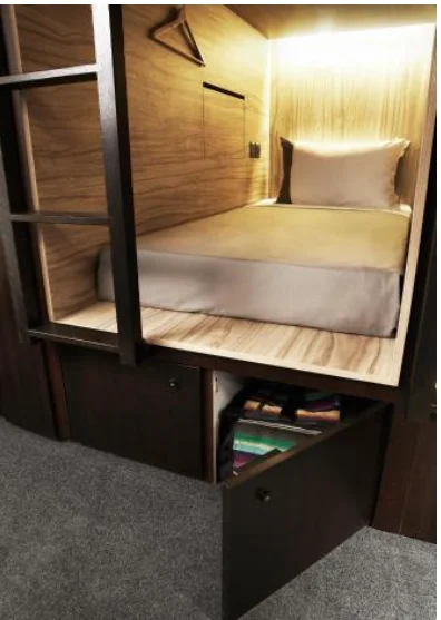 JZD factory direct hotel capsule  bed hostel sleeping pod single size Bunk Bed Capsule Hotel Double Bed