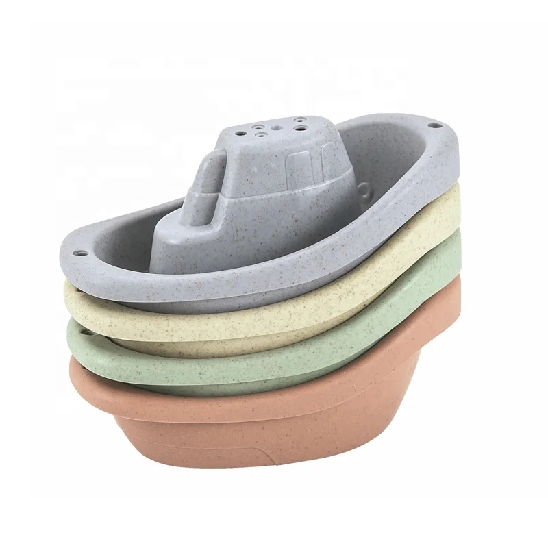 Recyclable Wheat Straw Plastic 6 Piece Little Train Bath Sprinkler  Toy