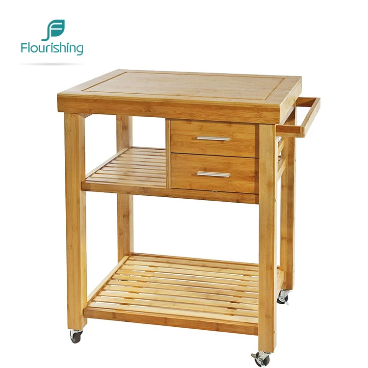 Уличная мебель современного дизайна из бамбука, деревянный рулон, кухонный остров, тележка для хранения, тележка с колесиком