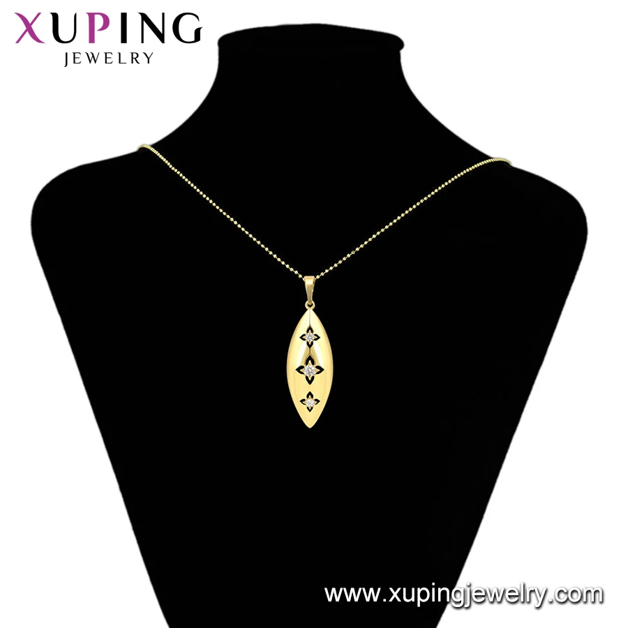 65291 xuping популярные ювелирные изделия 14k позолоченные алмазные формы цветок кулон и серьги-гвоздики ювелирный набор для женщин