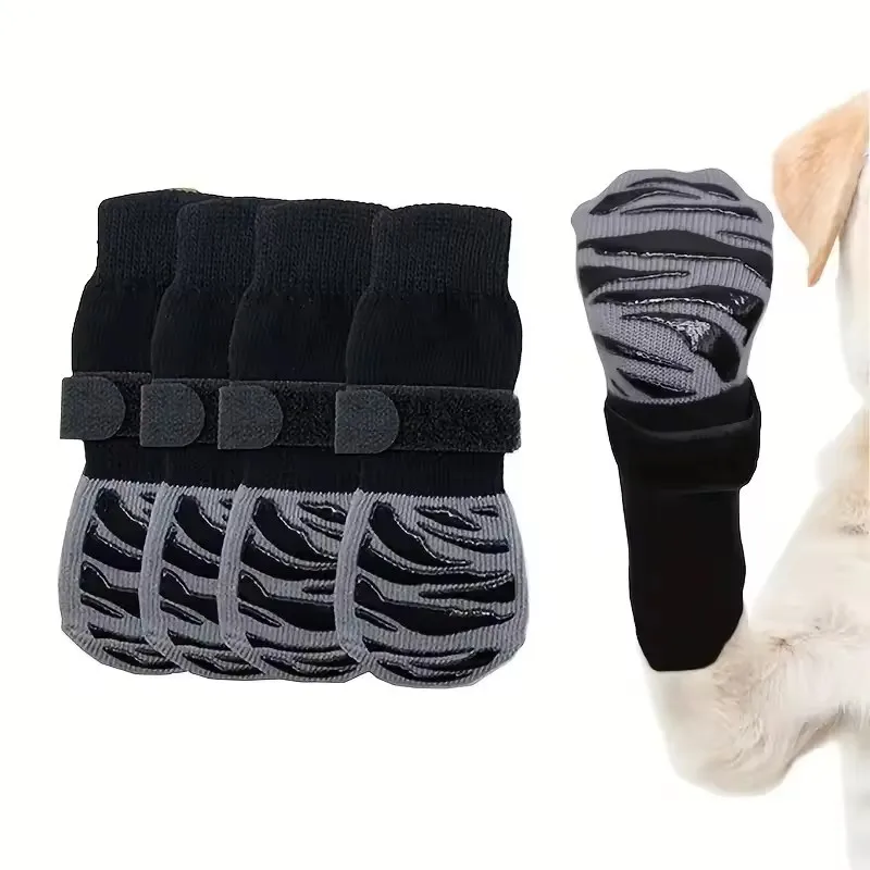 Non-Slip Dog Socks Booties Anti-Slip Dog Shoes for Hardwood Floors - Extra-Thick Grip Great for Dog Paw Protection