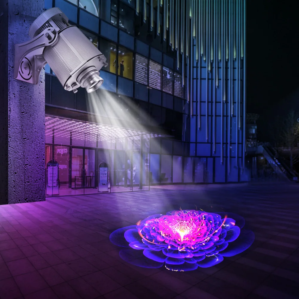 
HD waterproof outdoor advertising rotating led logo gobo projector 40w 60w customize projector gobo CE KC certificate Factory 