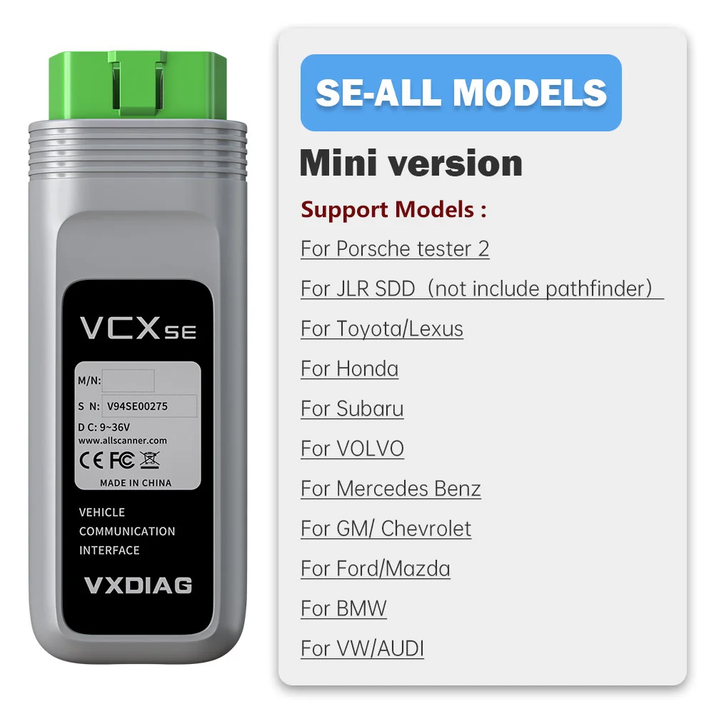 VXDIAG VCX SE Mini Car Diagnostic Tools For All Models for Porsche for JLR for VW for Toyota ECU Programming OBD2 Code scanner