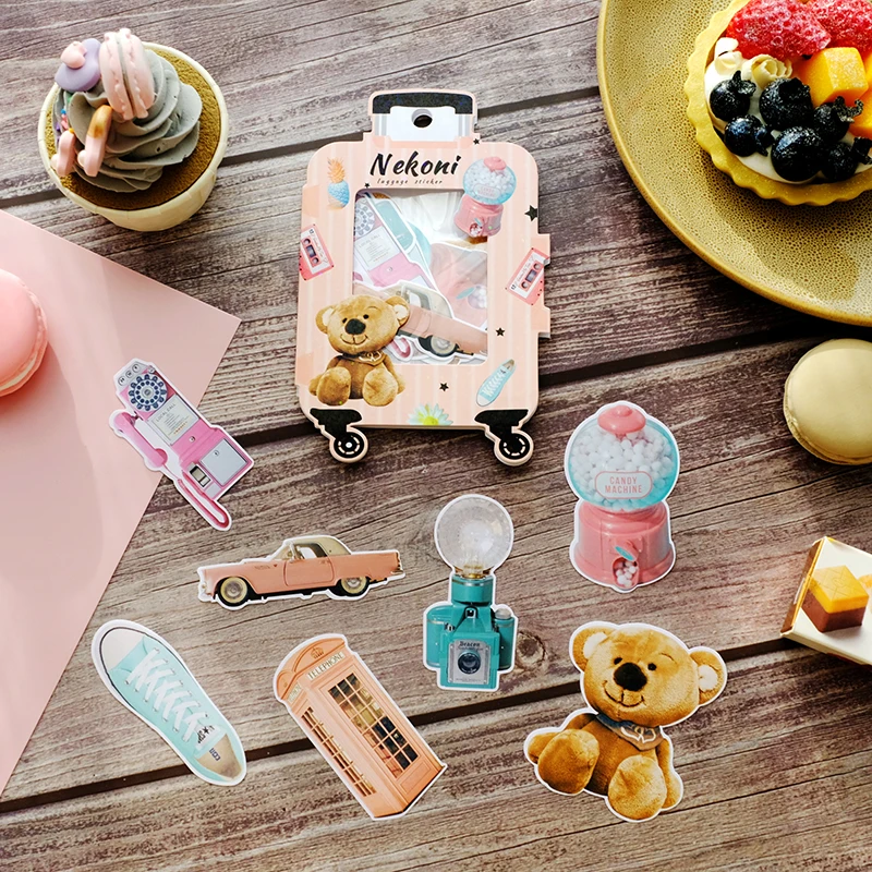 Nekoni Waterproof Sticker Flakes Laptop Decorative Decals Self Adhesive Decals for Stickers Pack Animal Luggage Decals