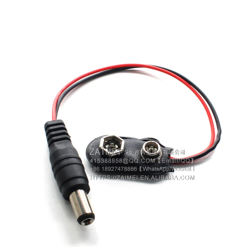 (1Bag=2Pcs) 9V battery buckle cord with power plug