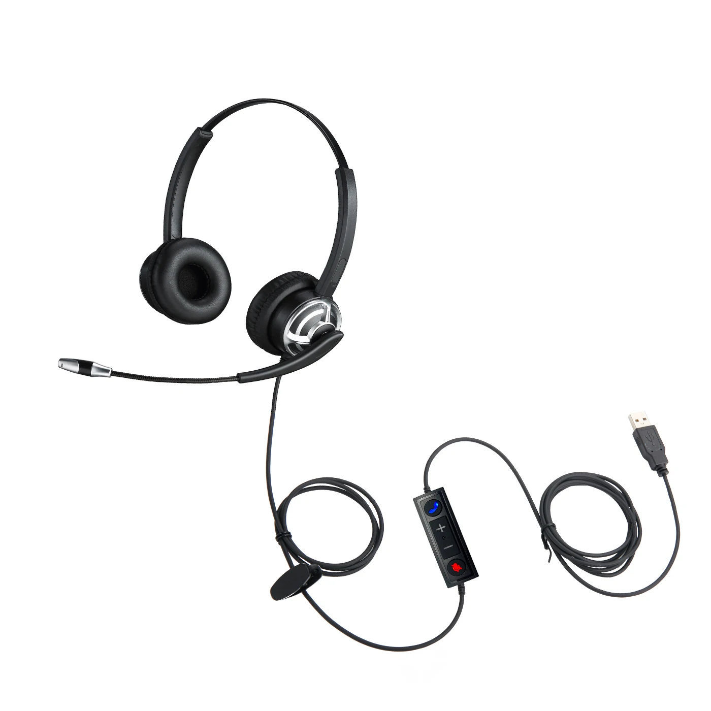 Professional ENC UC Headset call center USB  headset with high quality AI Noise cancelling microphone for call center and office