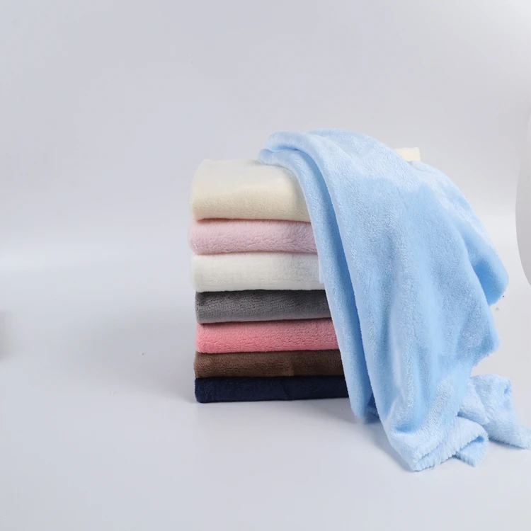 100% Colored coral fleece fabric towel coral fleece fabric towel blanket fabric coral fleece