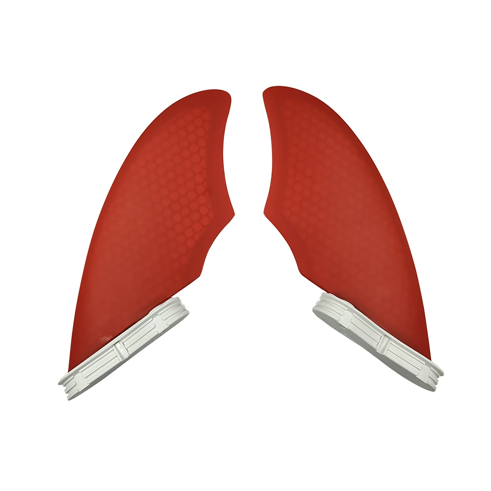 Manufacturer Surfboard Side Fin Honeycomb Fins Twin Set FK Red Double Tabs 2 Fin for Surfing