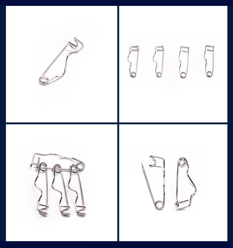 Nickel Plated Curved Safety Brooch Pin for DIY