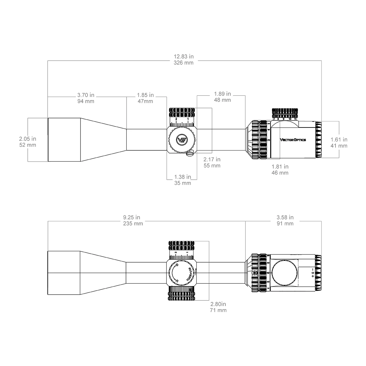 New Arrival Vector Optics Hugo 3-12x40i Fiber Reticle Hunting Scope Optical Sight