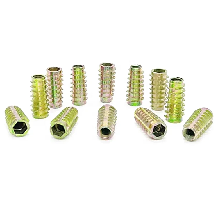 Furniture Hardware Accessories Wood Insert Furniture Connecting Hex Drive Threaded Inserts Nut For Furniture Part