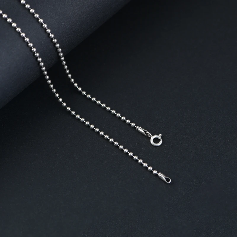 Authentic silver chain S925 Sterling Silver Chain Jewelry 2mm fashion retro Thai silver bead chain necklace for women