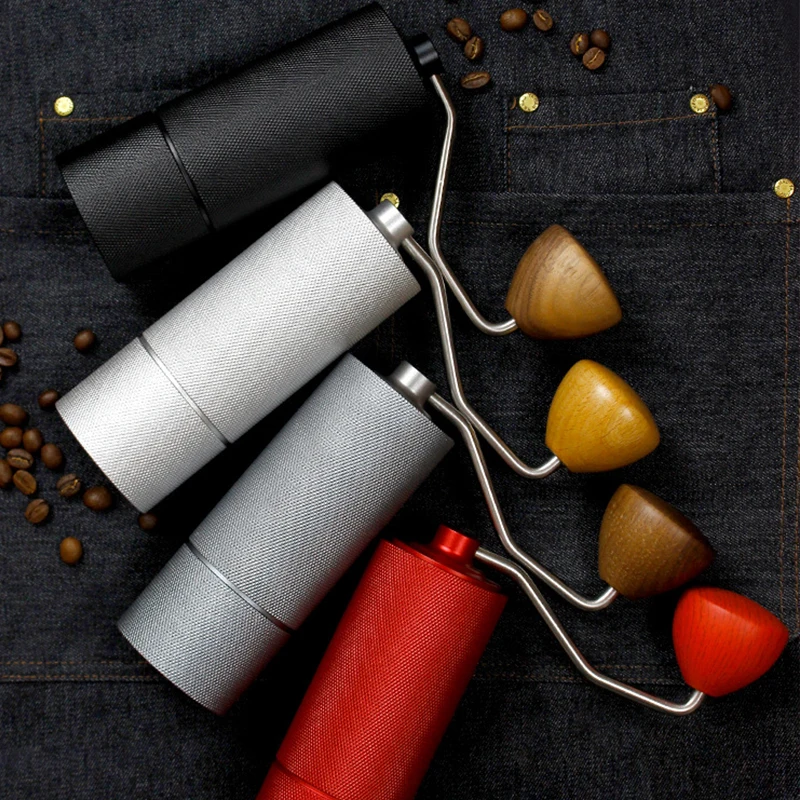 Coffee Manual Grinder Al-alloy Body Stainless Steel Burr Grinding 5 6 7 Stars Conical Burr Hand Coffee Bean Grinders