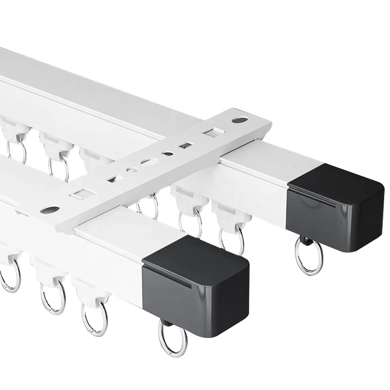 Factory supplies ceiling aluminum alloy silent double curtain track rail accessories