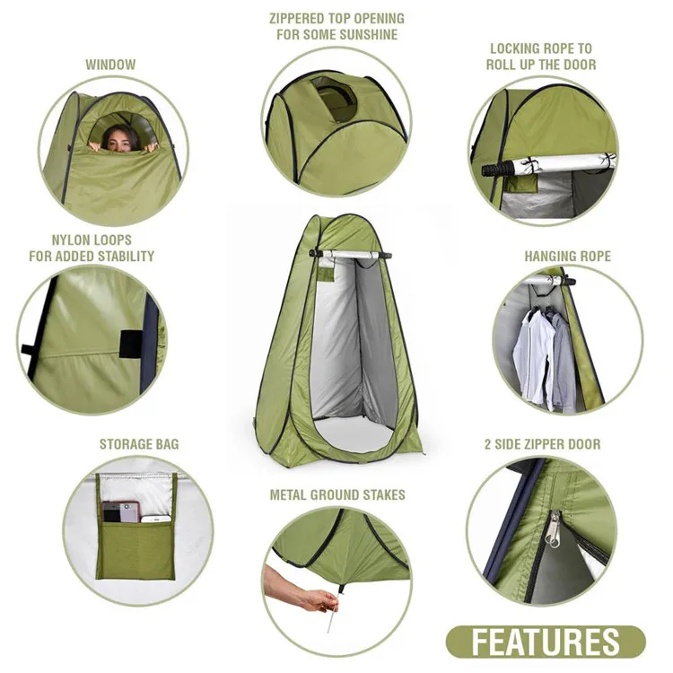 Pop Up tent   portable toilets outdoor camping Changing Room Rain Shelter with Window
