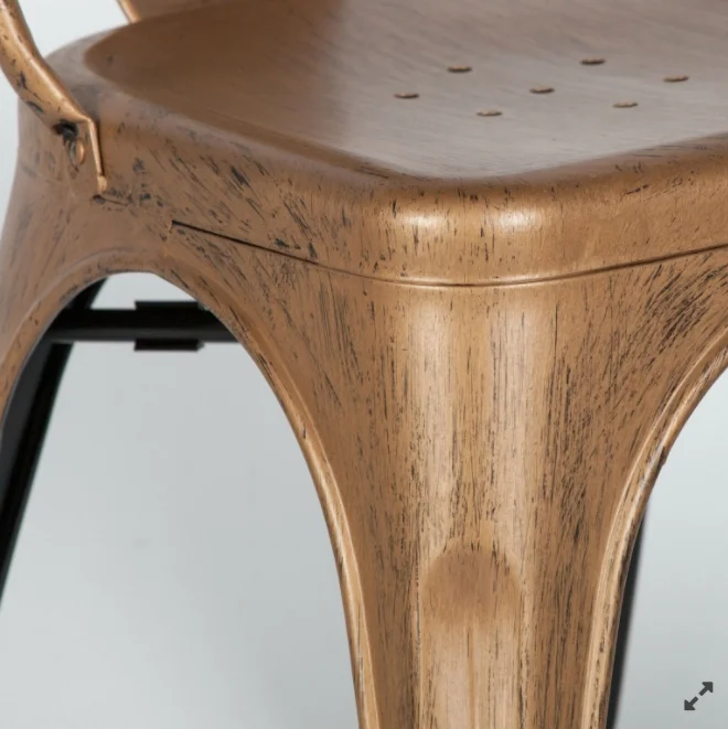 Vintage Style Metal Copper Bronze Industrial Cafe Dining Chair