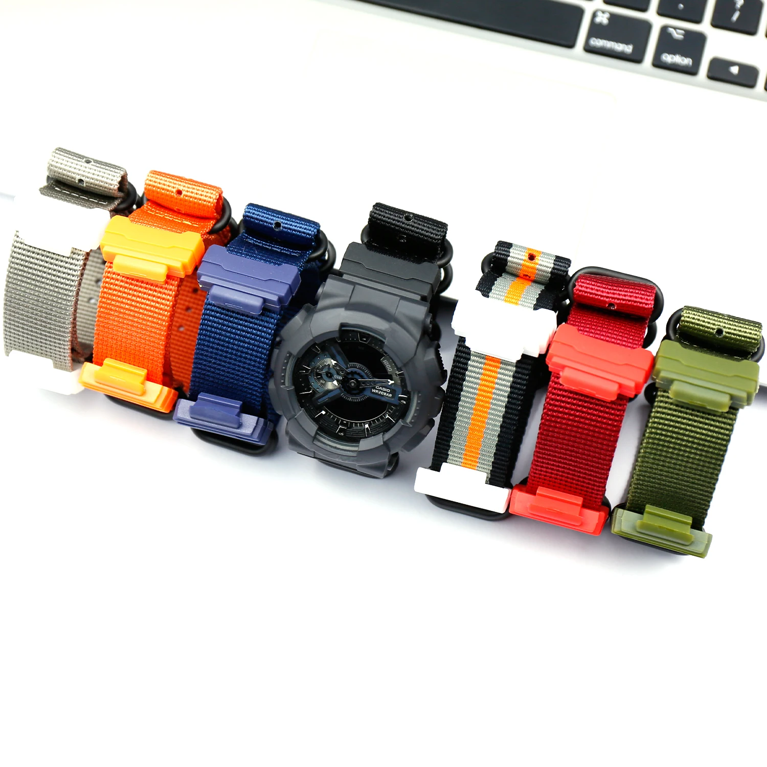 Canvas nylon strap adapter watch accessories for Casio BA120 GA110 140 400 700 2100 DW5600 5610 6900 outdoor sports wristband